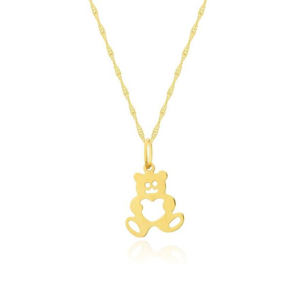 Pingente De Ouro 18k Urso Vazado