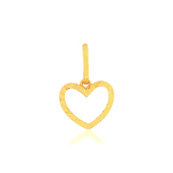 Pingente De Ouro 18k Coração Dois Ouros Amarelo/Branco P