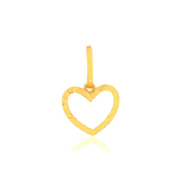 Pingente De Ouro 18k Coração Dois Ouros Amarelo/Branco M