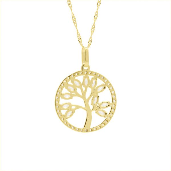 Pingente De Ouro 18k Arvore da Vida com Zircônia Coloridas