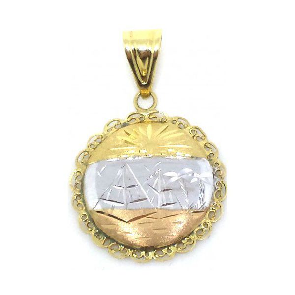 Pingente De Ouro 18k Escravas Tricolor De 20mm