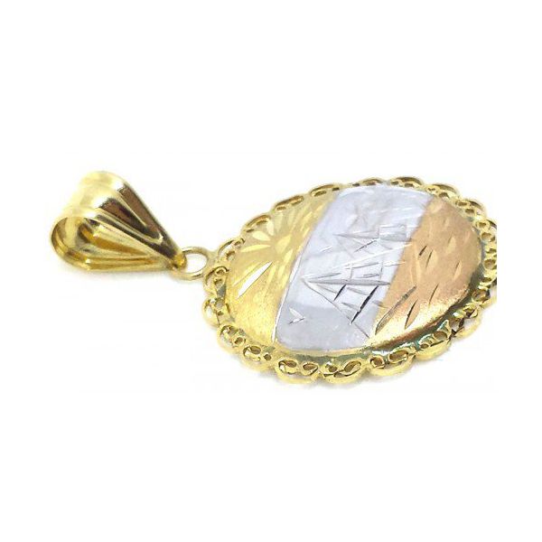 Pingente De Ouro 18k Escravas Tricolor De 25mm