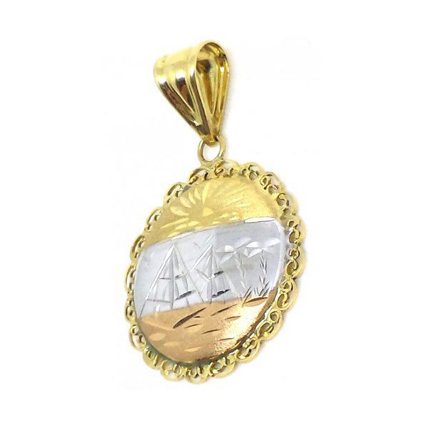 Pingente De Ouro 18k Escravas Tricolor De 25mm