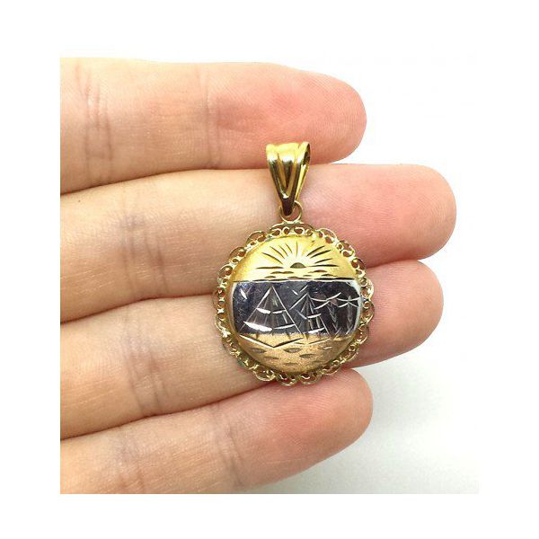 Pingente De Ouro 18k Escravas Tricolor De 25mm