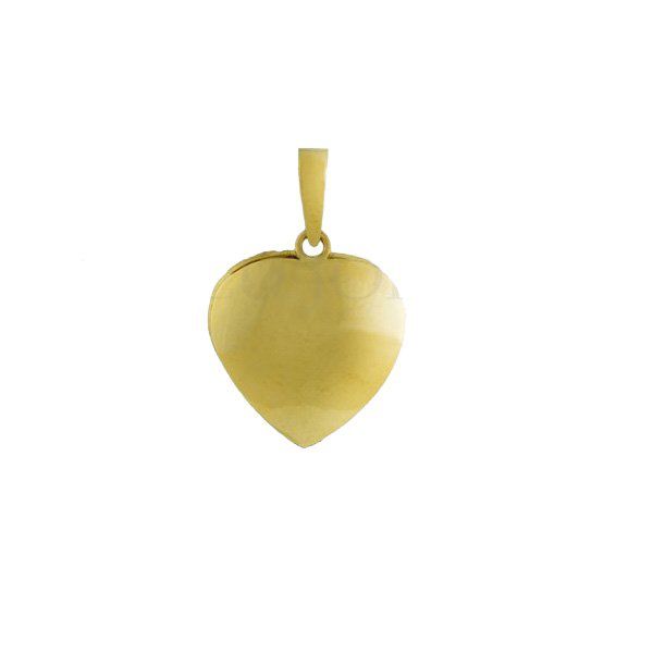 Pingente De Ouro 18k Coração Com Nossa Senhora Da Aparecida De 20mm