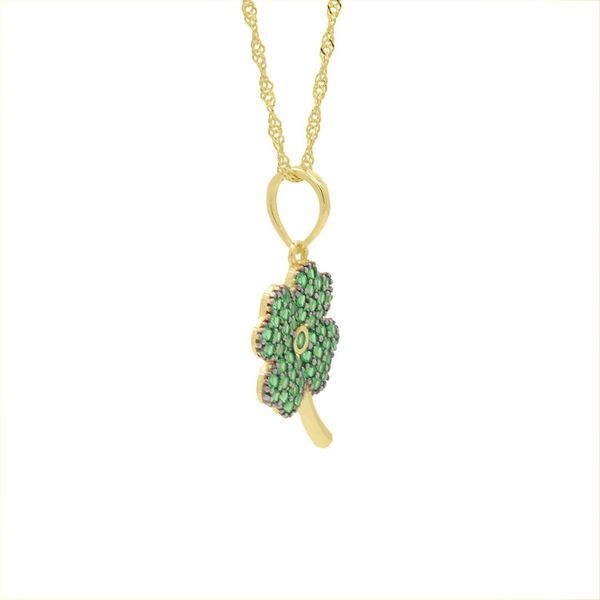 Pingente De Ouro 18k Trevo com Zircônia