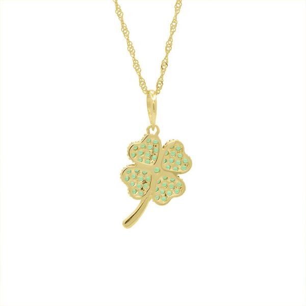 Pingente De Ouro 18k Trevo com Zircônia
