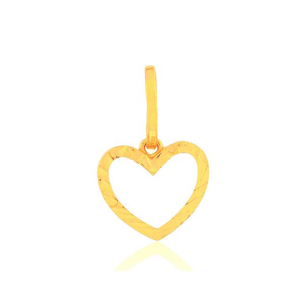 Pingente De Ouro 18k Coração Dois Ouros Amarelo/Branco G
