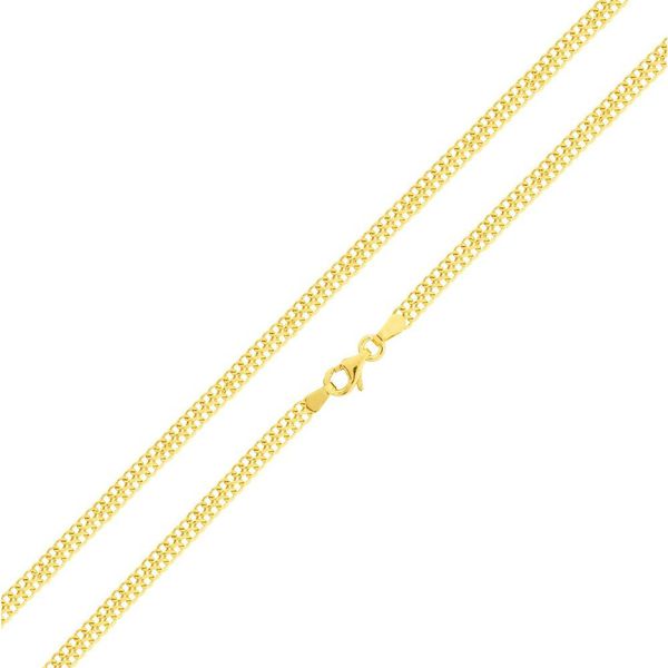 Corrente De Ouro 18k Lacraia De 3,7mm Com 40cm