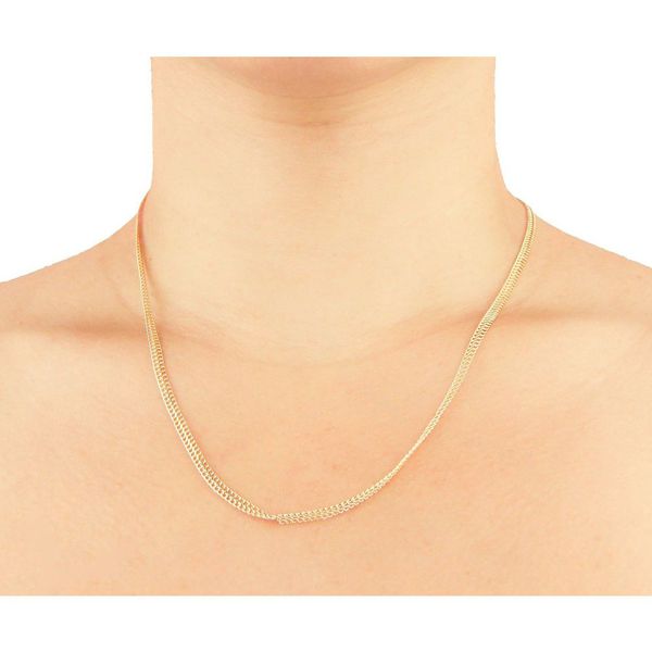 Corrente De Ouro 18k Lacraia De 3,7mm Com 40cm