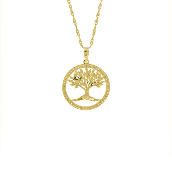 Pingente De Ouro 18k Árvore Da Vida Pequena