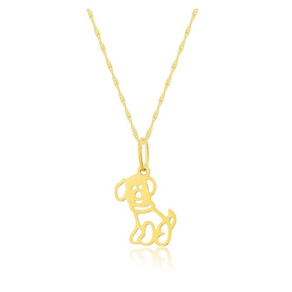 Pingente De Ouro 18k Cachorrinho Sentado