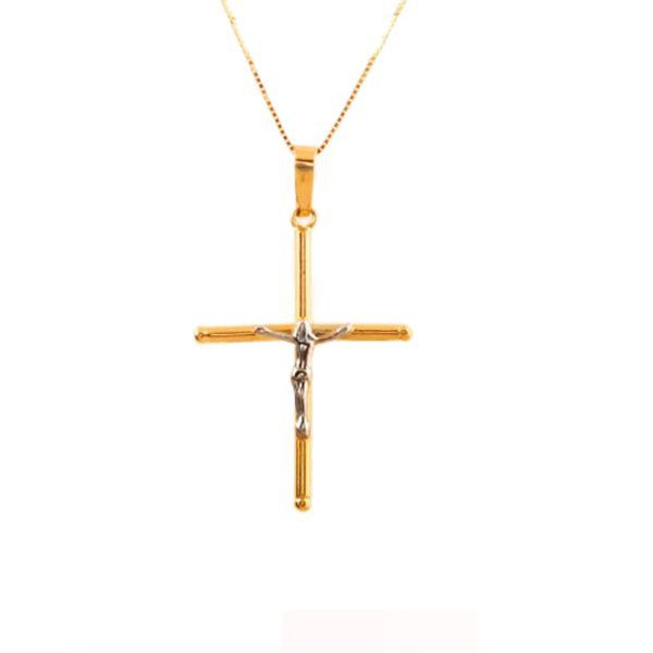 Pingente De Ouro 18k Crucifixo Com 30mm