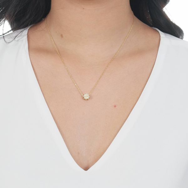 Berloque de Ouro 18k Trevo com Zircônia