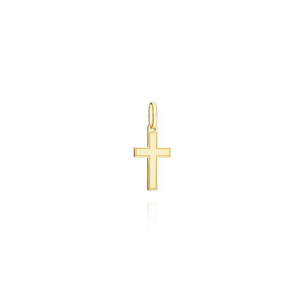 Pingente De Ouro 18k Cruz Desenhada