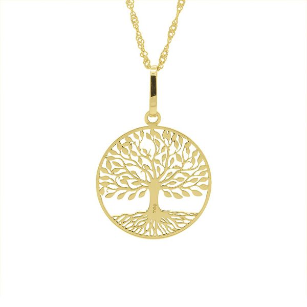 Pingente De Ouro 18k Arvore da Vida Vazado/lisa