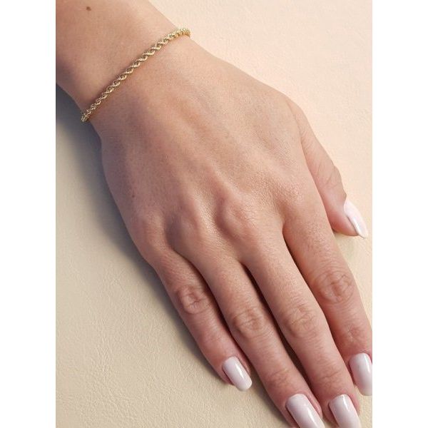 Pulseira De Ouro 18k Corda De 2,1mm Com 19cm