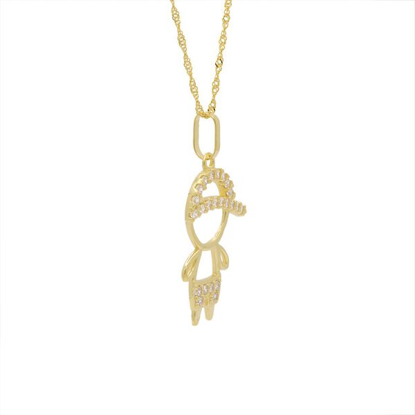 Pingente De Ouro 18k Menino Short Zircônias Bancas