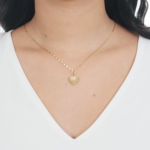 Pingente De Ouro 18k Coração Diamantada G