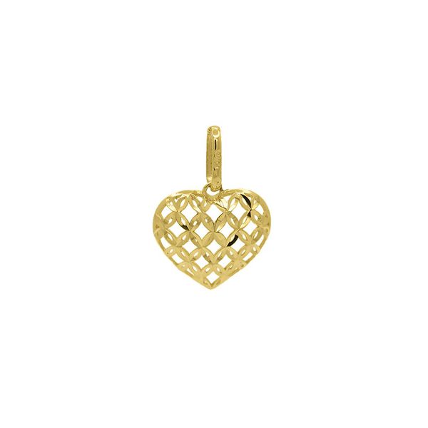 Pingente De Ouro 18k Coração Alado M