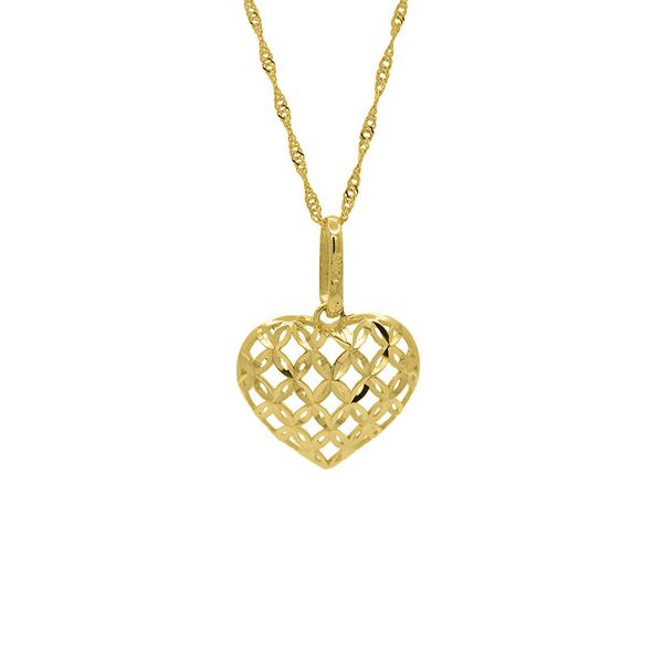 Pingente De Ouro 18k Coração Alado M