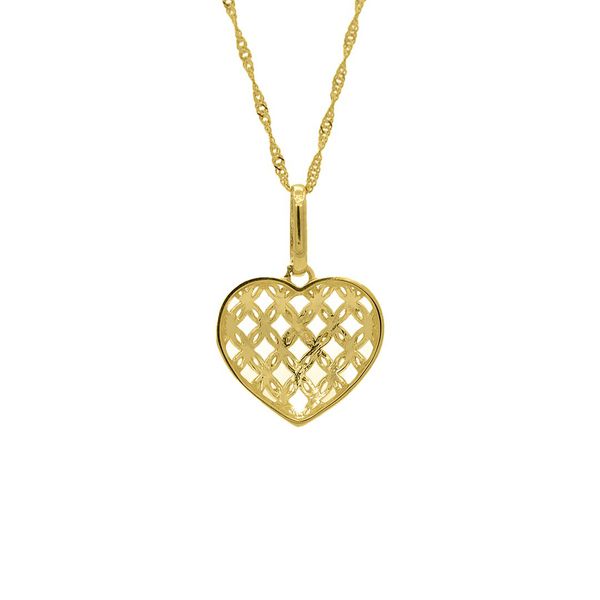 Pingente De Ouro 18k Coração Alado M