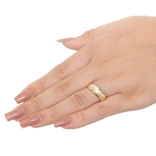 Aliança Individual De Ouro 18k 6mm Com Zircônias