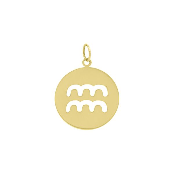 Pingente De Ouro 18k Signo Aquário