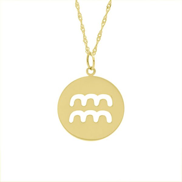 Pingente De Ouro 18k Signo Aquário