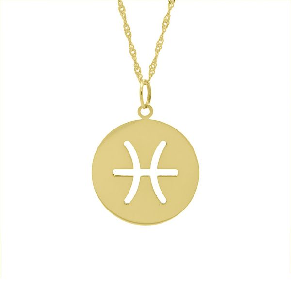 Pingente De Ouro 18k Signo Peixes