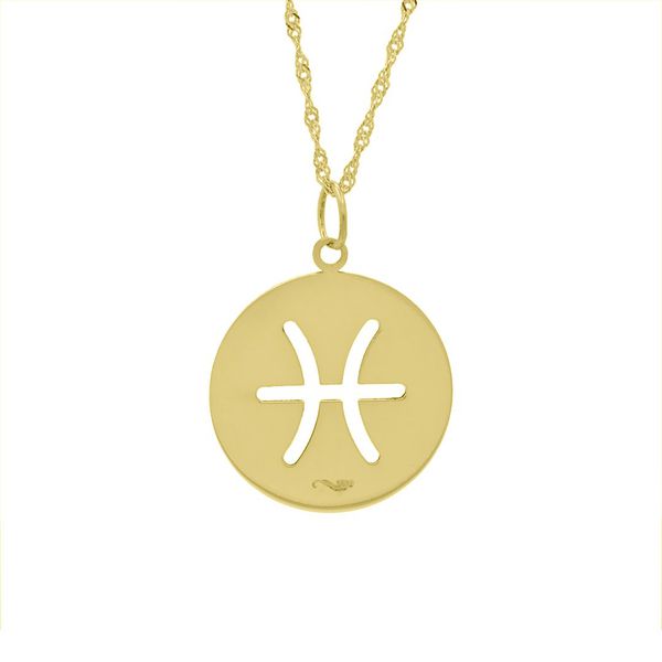 Pingente De Ouro 18k Signo Peixes