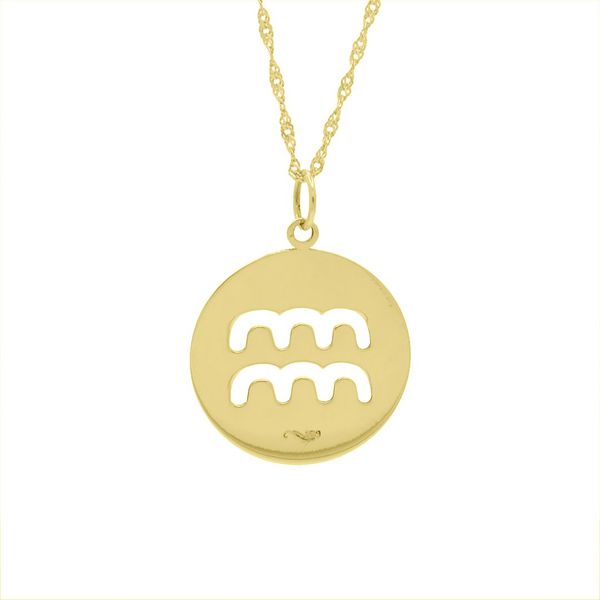 Pingente De Ouro 18k Signo Aquário