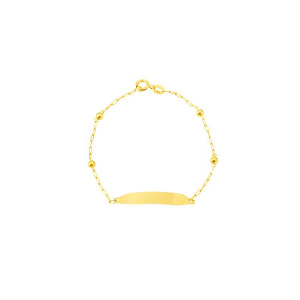 Pulseira Infantil De Ouro 18k Cartie De 13,5cm Com Bolinhas