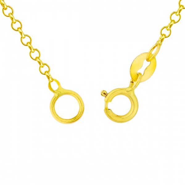Corrente De Ouro 18k Elo Português De 1mm Com 45cm