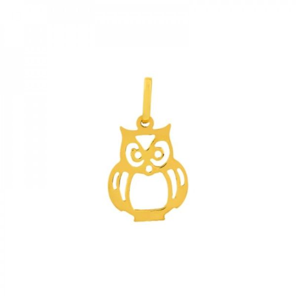 Pingente De Ouro 18k Corujinha Vazado 