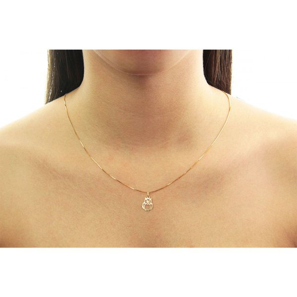 Pingente De Ouro 18k Corujinha Vazado 