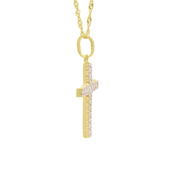 Pingente De Ouro 18k Cruz Com Zircônias 1,7cm