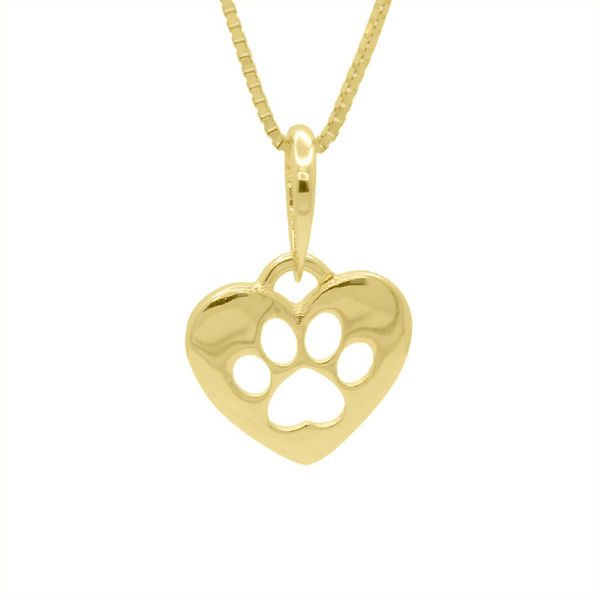 Pingente De Ouro 18k Coração com Patinha