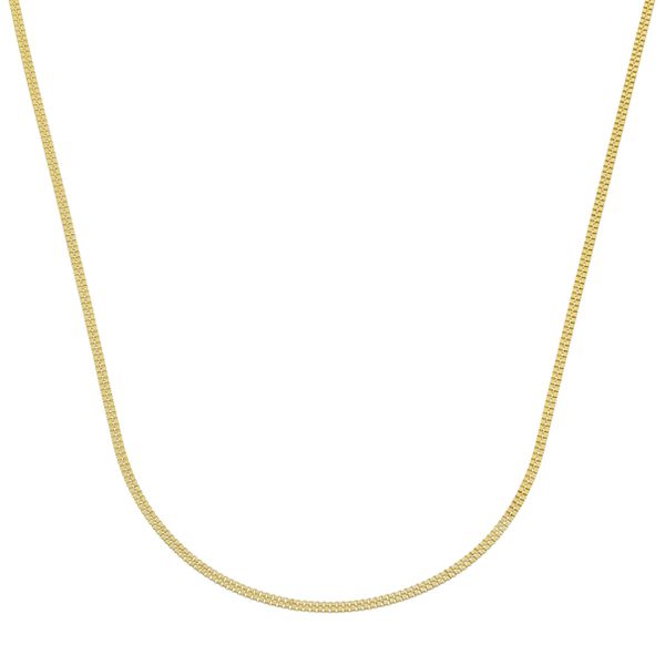 Corrente De Ouro 18k Veneziana Dupla De 1,0mm Com 45cm