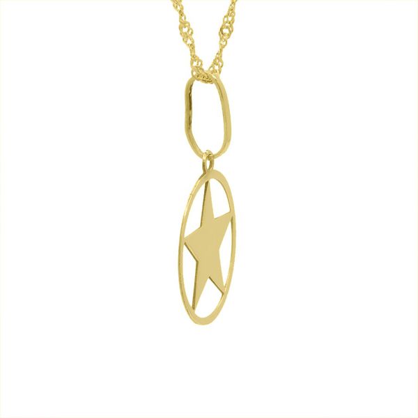 Pingente De Ouro 18k Medalhinha Estrela