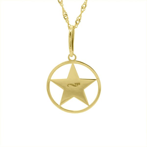 Pingente De Ouro 18k Medalhinha Estrela