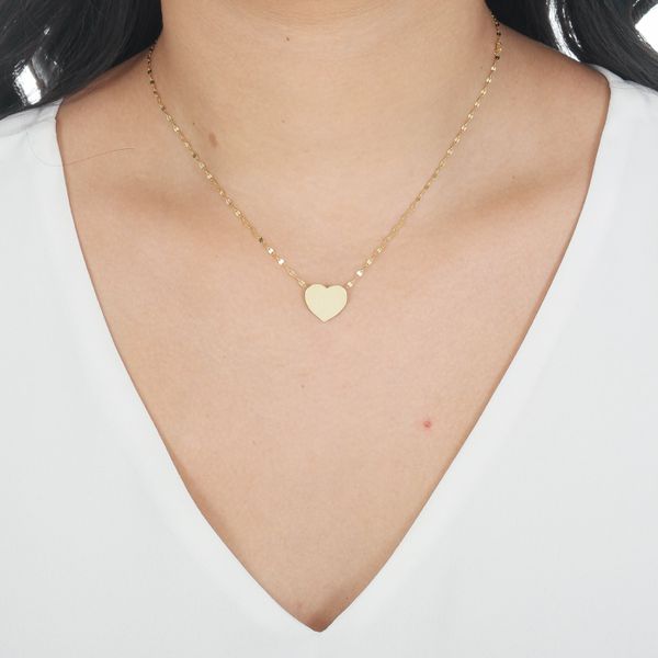 Pingente de Ouro 18k Coração Espelho