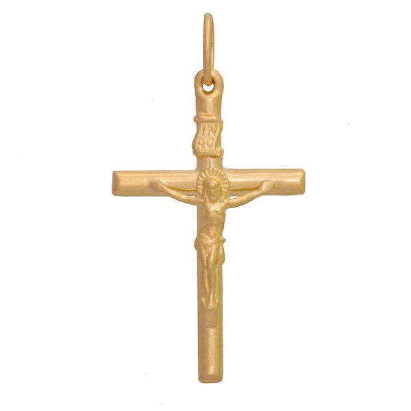 Pingente De Ouro 18k Crucifixo Com 35mm