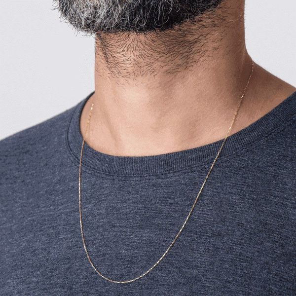 Corrente De Ouro 18k Veneziana Longa De 0,9mm Com 60cm