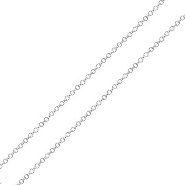 Corrente De Ouro Branco 18k Elo Português De 1mm Com 45cm