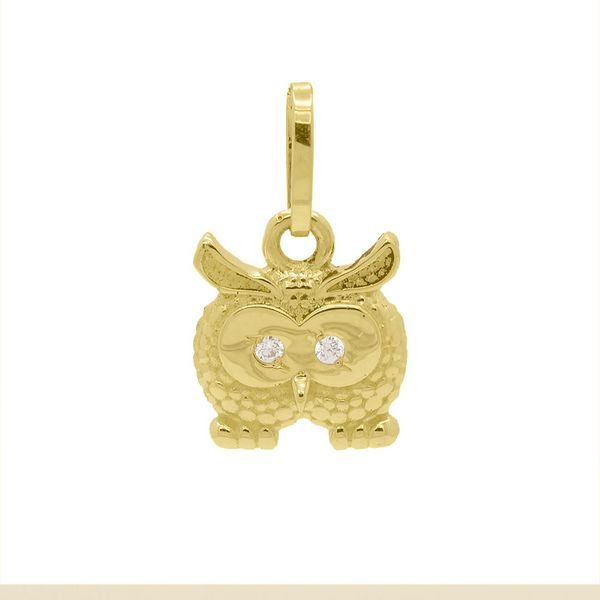 Pingente De Ouro 18k Coruja P