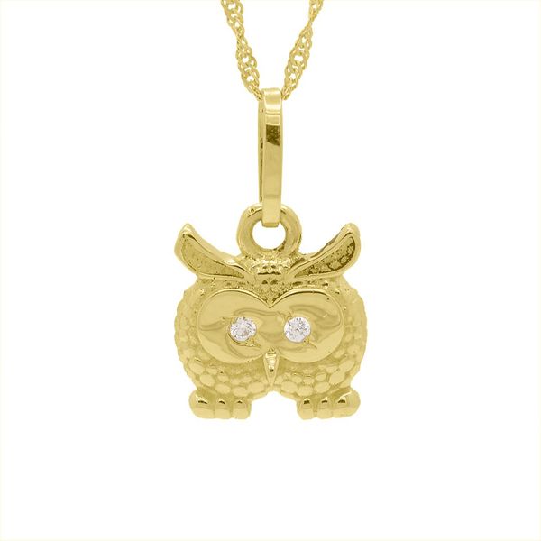 Pingente De Ouro 18k Coruja P