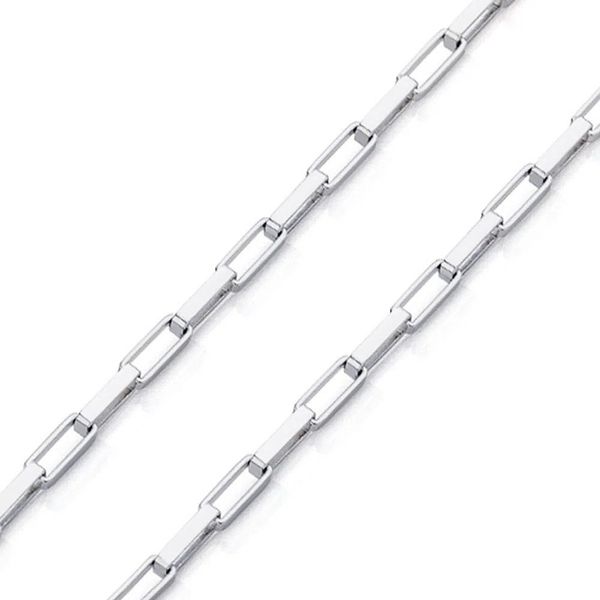 Corrente De Ouro Branco 18k Veneziana Longa De 1,1mm 60cm