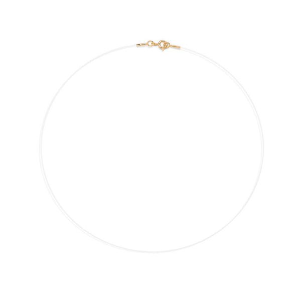Gargantilha De Ouro 18k Fio De Nylon Com 45cm
