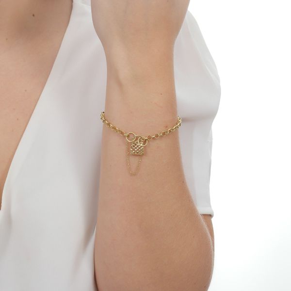 Pulseira De Ouro 18k Elo Português com Bolsa Pequena com 18cm